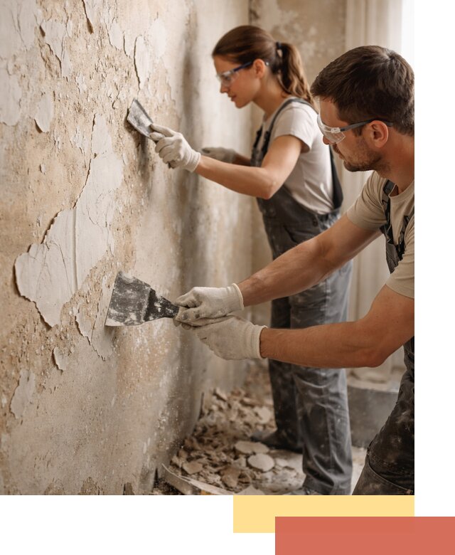 Снятие старой шпаклевки и подготовка поверхностей в Россоши