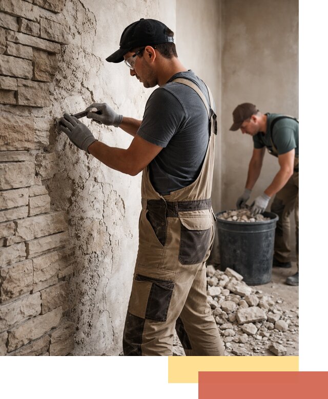 Демонтаж декоративного камня в Россоши профессионально и безопасно