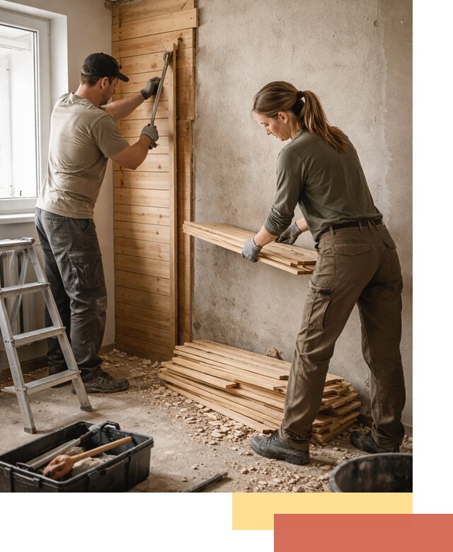 Демонтаж вагонки со стен в Россоши — профессиональный демонтаж