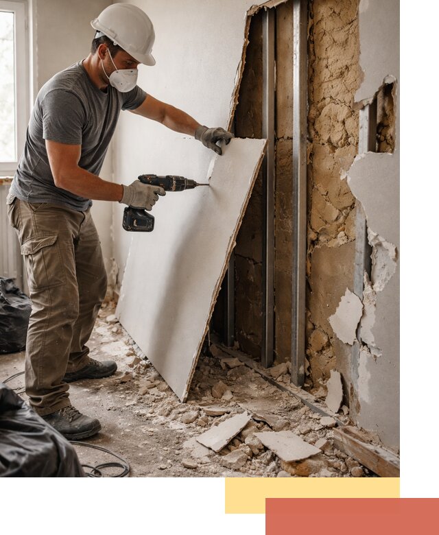 Демонтаж гипсокартона со стен в Россоши качественно и быстро