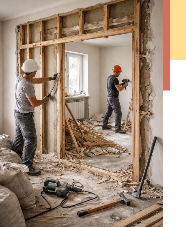 Демонтаж деревянных перегородок в Россоши от 3318 руб. — быстро и недорого | ОТДЕЛОЧНИК-Рсс