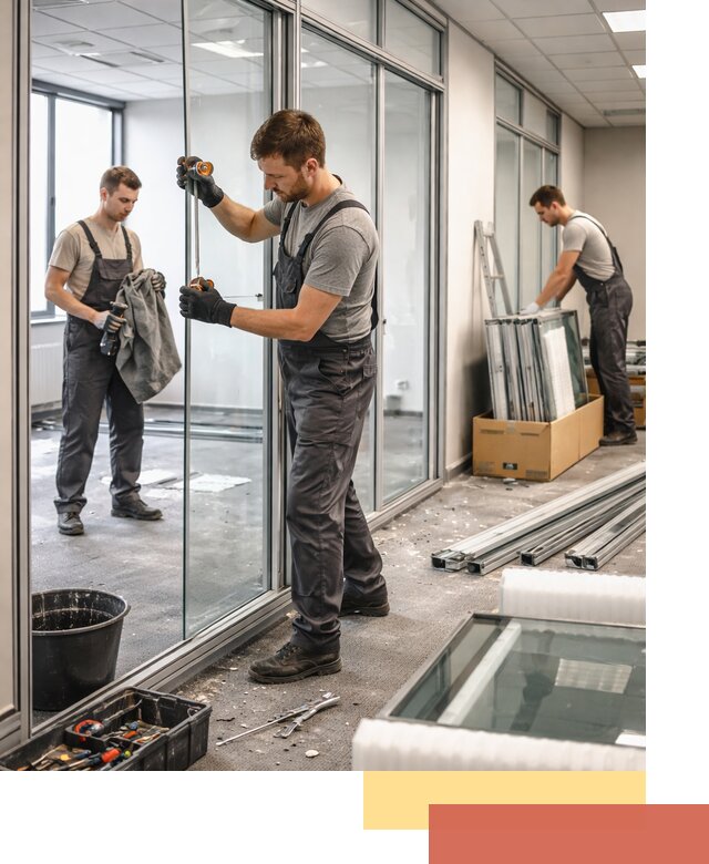 Демонтаж стеклянных перегородок в Россоши быстро и безопасно