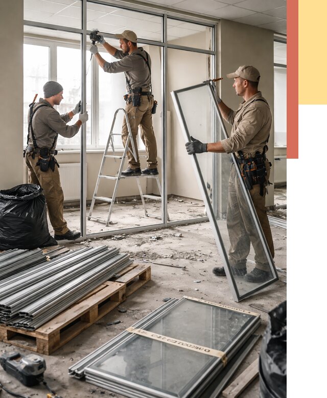 Демонтаж алюминиевых перегородок в Россоши от 4355 руб. — быстро и недорого | ОТДЕЛОЧНИК-Рсс