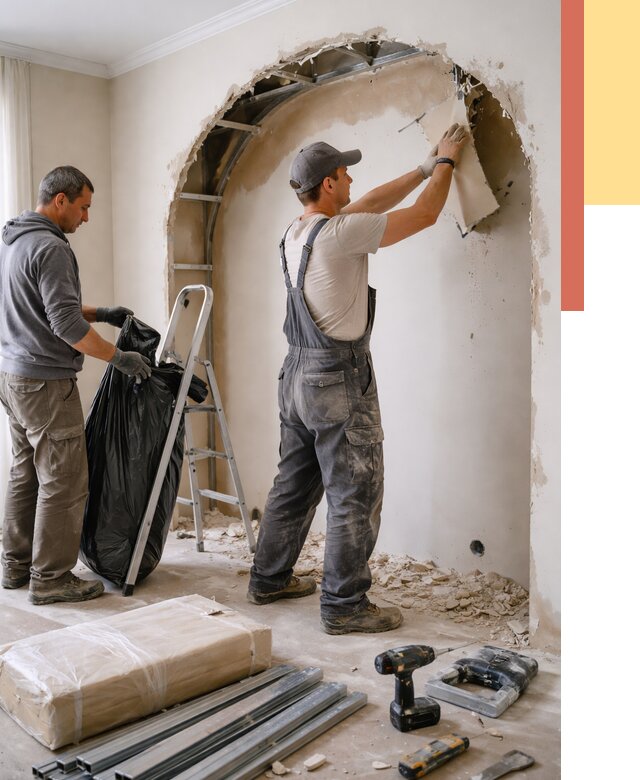 Демонтаж арки из гипсокартона в Россоши от 3629 руб. — услуги под ключ | ОТДЕЛОЧНИК-Рсс