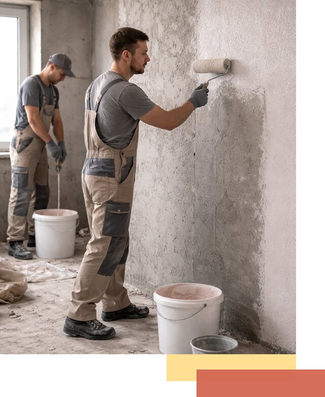 Нанесение бетоноконтакта на стены в Россоши для последующей отделки