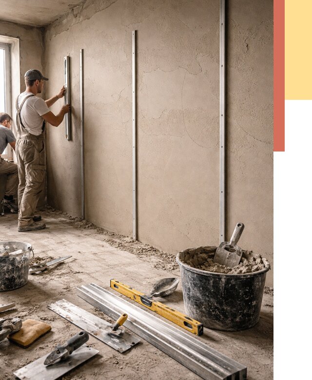 Штукатурка стен по маякам в Россоши от 5703 руб./м² — выравнивание под ключ | ОТДЕЛОЧНИК-Рсс