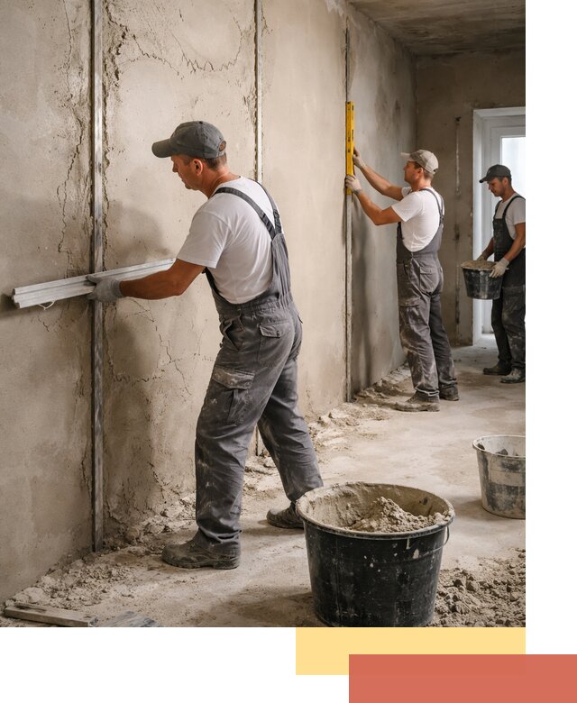 Штукатурка стен по маякам в Россоши — точная и ровная поверхность