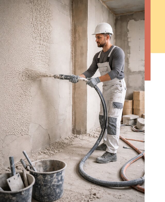 Машинная штукатурка стен в Россоши под ключ от 6740 руб./м2 | ОТДЕЛОЧНИК-Рсс