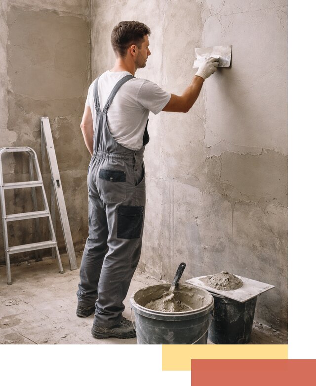 Штукатурка стен в ванной под ключ в Россоши