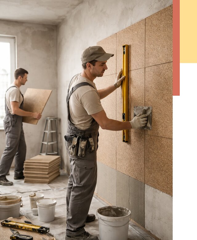 Монтаж пробковых панелей на стены в Россоши от 3629 руб. — ОТДЕЛОЧНИК-Рсс