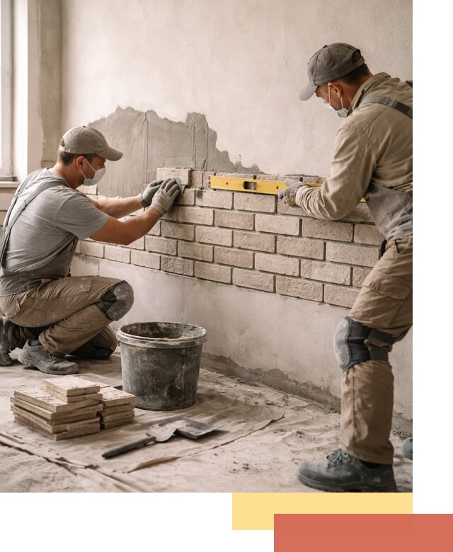 Монтаж декоративного кирпича профессионально в Россоши