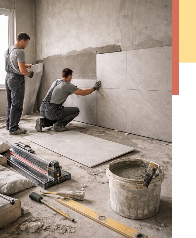 Облицовка стен керамогранитом в Россоши от 4355 руб./м² — услуги под ключ | ОТДЕЛОЧНИК-Рсс