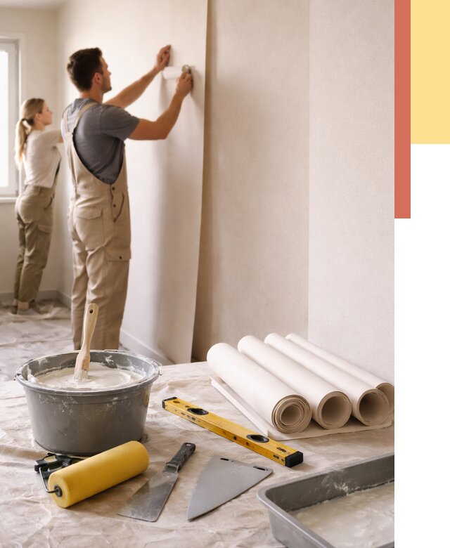 Поклейка бумажных обоев в Россоши от 5703 руб./м2 — быстро и недорого | ОТДЕЛОЧНИК-Рсс