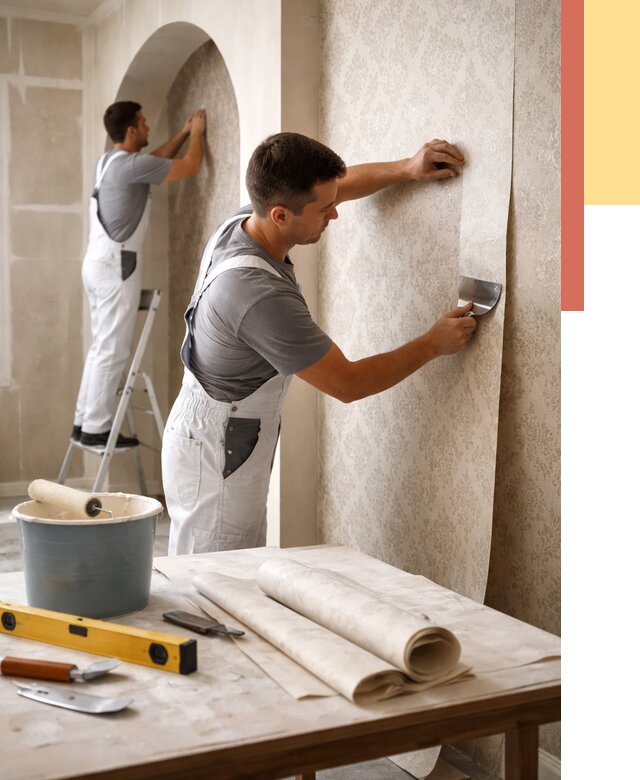 Поклейка обоев на сложные стены в Россоши от 2903 руб. под ключ | ОТДЕЛОЧНИК-Рсс