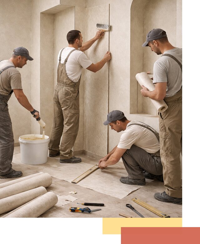 Поклейка обоев на сложные стены и неровные поверхности в Россоши