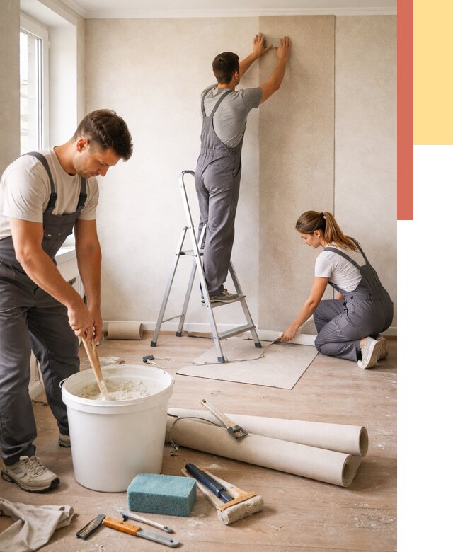 Оклейка стен обоями в Россоши от 3629 руб/м2 — быстро и недорого | ОТДЕЛОЧНИК-Рсс