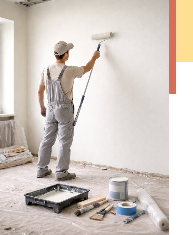 Покраска стен водоэмульсионной краской в Россоши от 467 руб. за м² | ОТДЕЛОЧНИК-Рсс