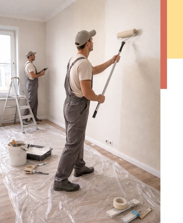 Покраска стен акриловой краской в Россоши от 3629 руб./м² — быстро и недорого | ОТДЕЛОЧНИК-Рсс