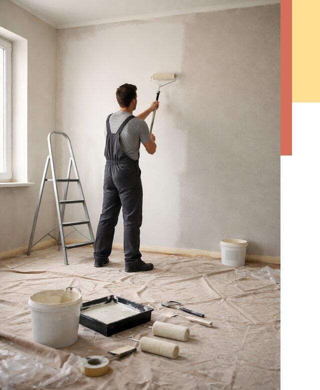 Покраска стен моющейся краской в Россоши от 363 руб./м² — быстро и недорого | ОТДЕЛОЧНИК-Рсс