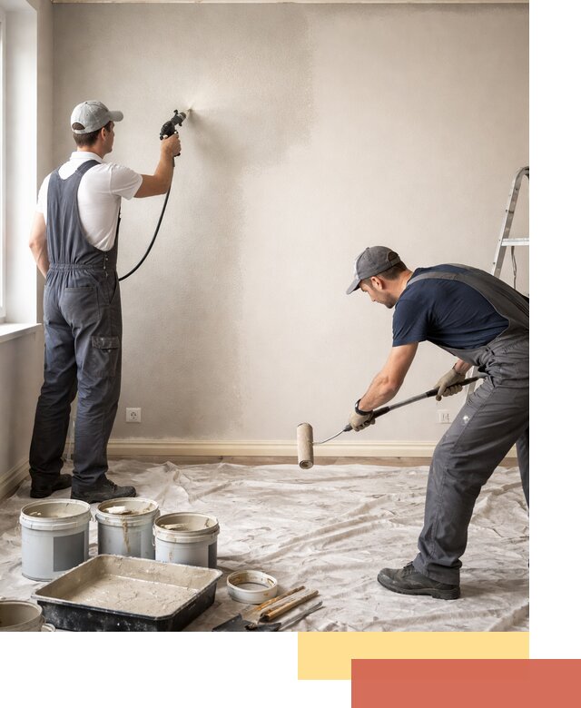 Покраска стен моющейся краской и защита поверхностей в Россоши