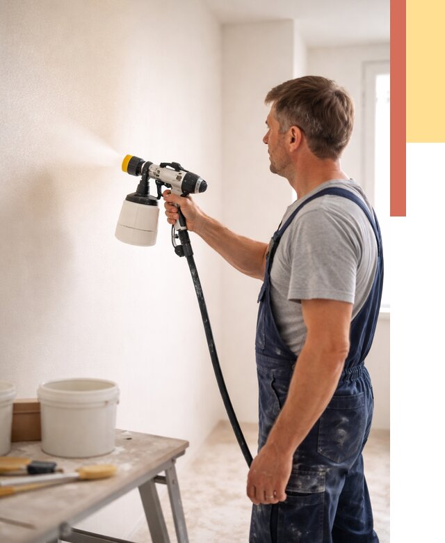 Покраска стен краскопультом в Россоши от 7777 руб. — механизированная покраска | ОТДЕЛОЧНИК-Рсс