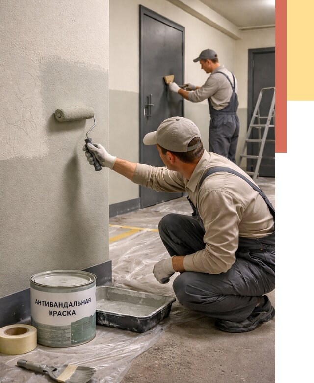 Покраска стен антивандальной краской в Россоши от 4666 руб./м² под ключ | ОТДЕЛОЧНИК-Рсс