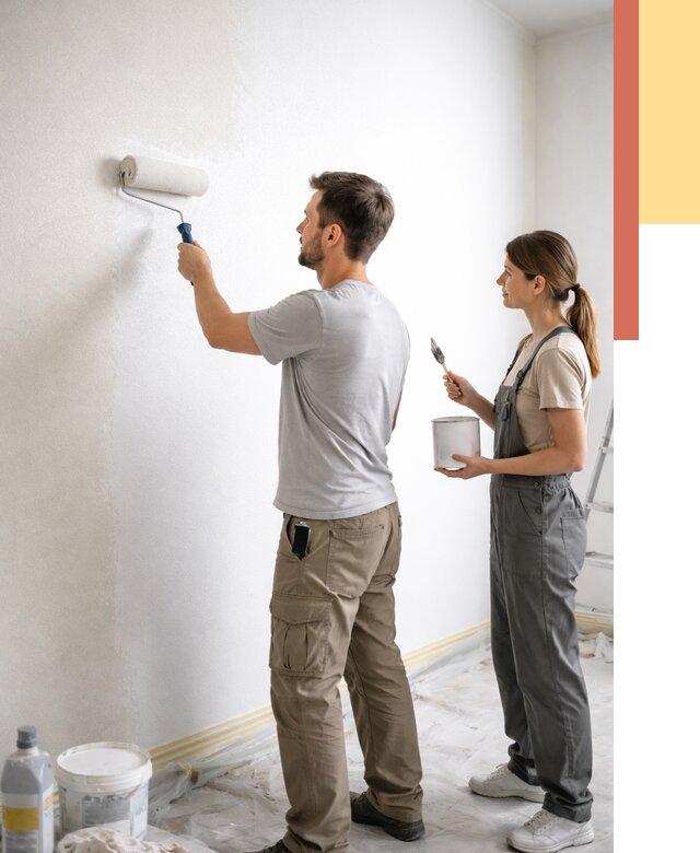 Окраска стен по стеклохолсту в Россоши от 4666 руб/м² под ключ | ОТДЕЛОЧНИК-Рсс