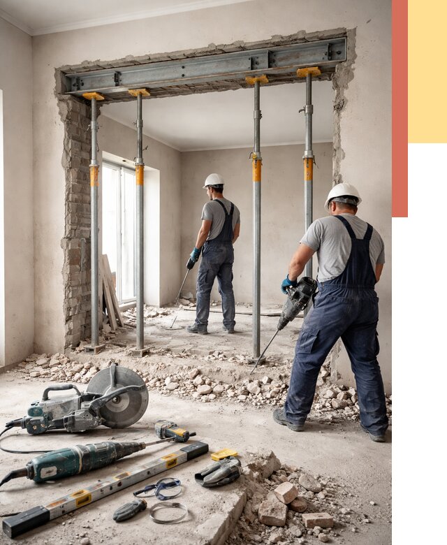 Прорезка проема в стене в Россоши от 4666 руб. — быстро и недорого | ОТДЕЛОЧНИК-Рсс