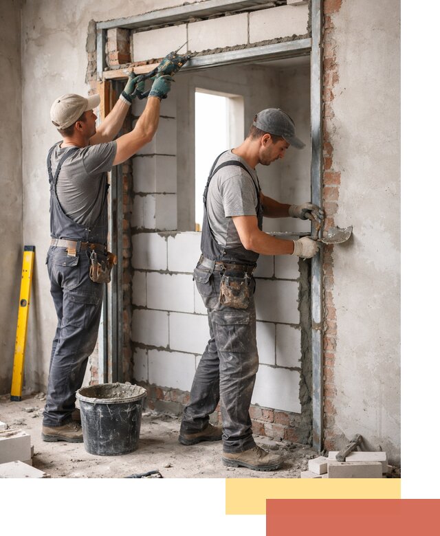 Закладка дверного проема под ключ в Россоши: демонтаж, монтаж, отделка