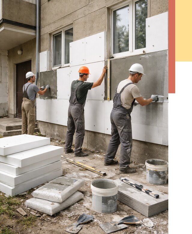 Утепление стен пенопластом в Россоши от 1815 руб. — недорого и под ключ | ОТДЕЛОЧНИК-Рсс