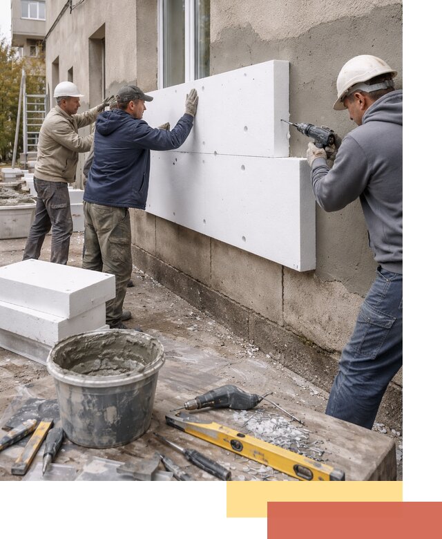 Утепление наружных стен пенопластом в Россоши