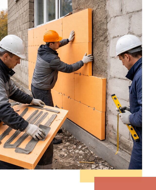 Утепление фасада пеноплексом под ключ в Россоши