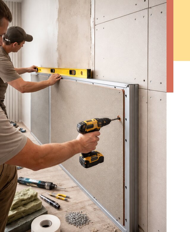 Шумоизоляция стен панелями ЗИПС в Россоши от 2281 руб./м² под ключ | ОТДЕЛОЧНИК-Рсс