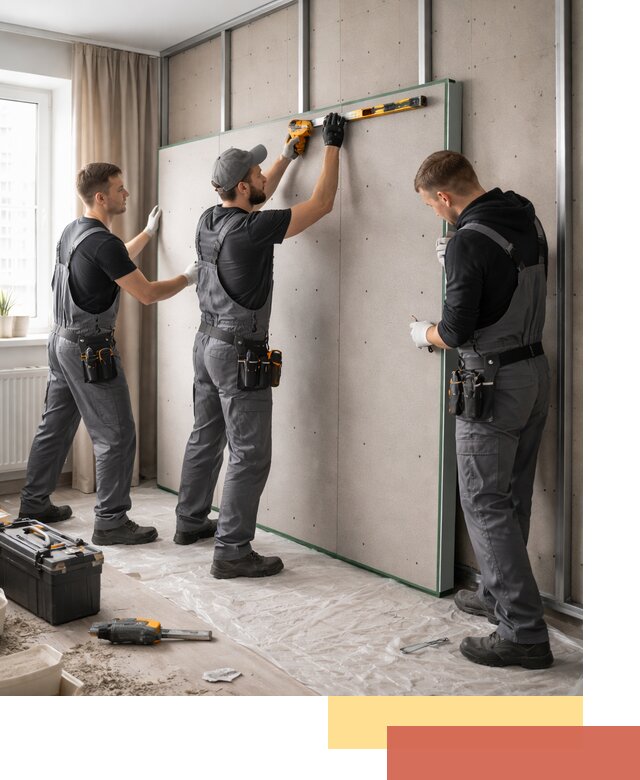 Шумоизоляция стен панелями ЗИПС в Россоши для жилых и коммерческих помещений