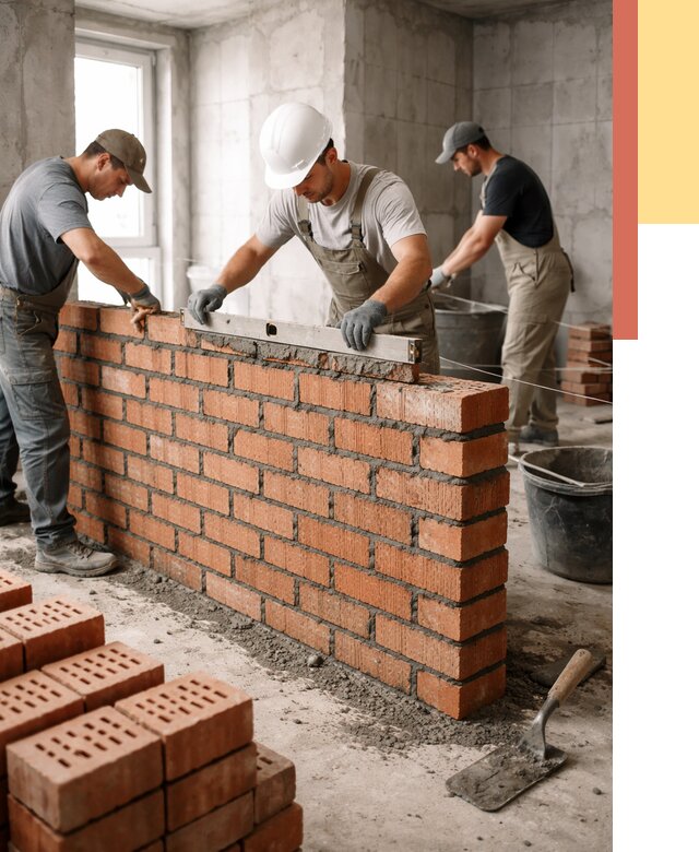 Кладка перегородок из кирпича в Россоши от 3629 руб. за м² | ОТДЕЛОЧНИК-Рсс