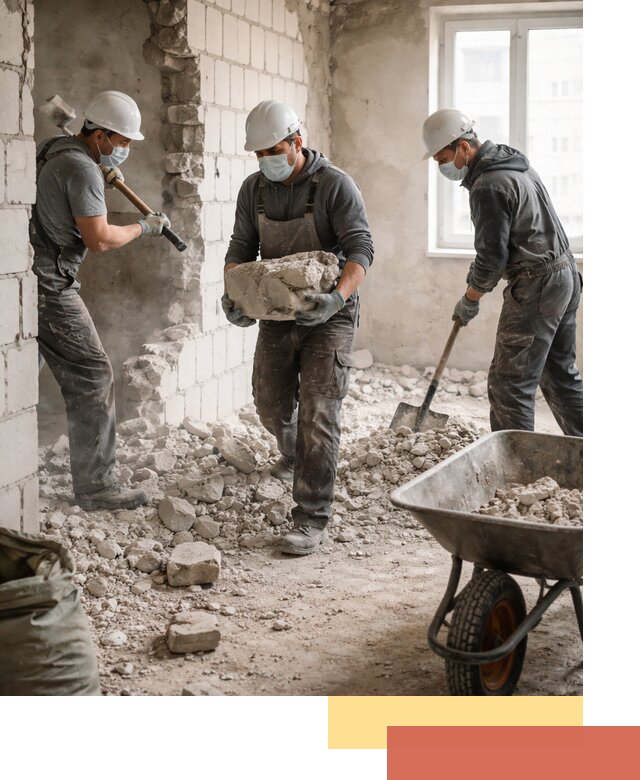 Демонтаж блочных перегородок в Россоши быстро и аккуратно