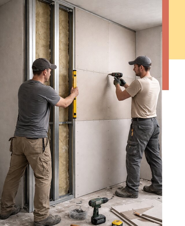 Монтаж двухслойной перегородки из гипсокартона в Россоши от 1504 руб. | ОТДЕЛОЧНИК-Рсс