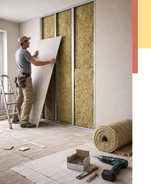 Перегородка из гипсокартона с шумоизоляцией в Россоши от 3235 руб. | ОТДЕЛОЧНИК-Рсс