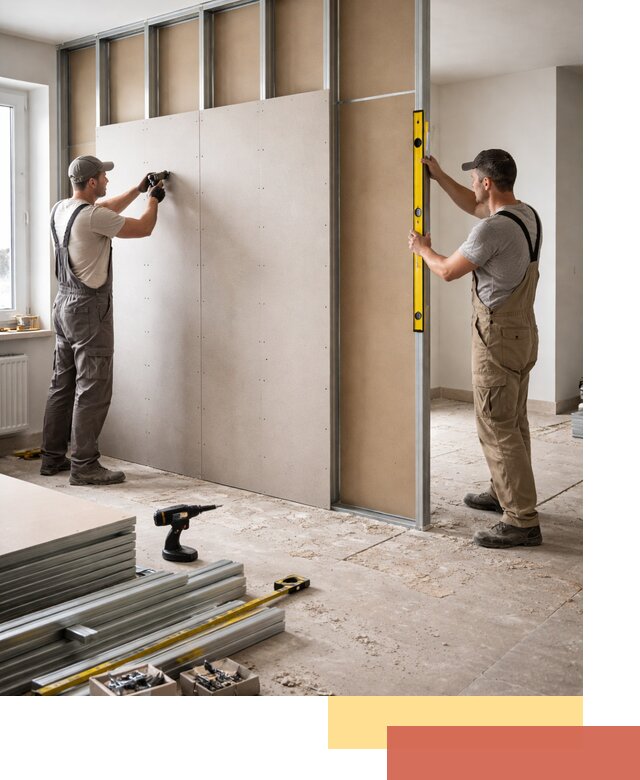 Зонирующая перегородка из гипсокартона под ключ в Россоши