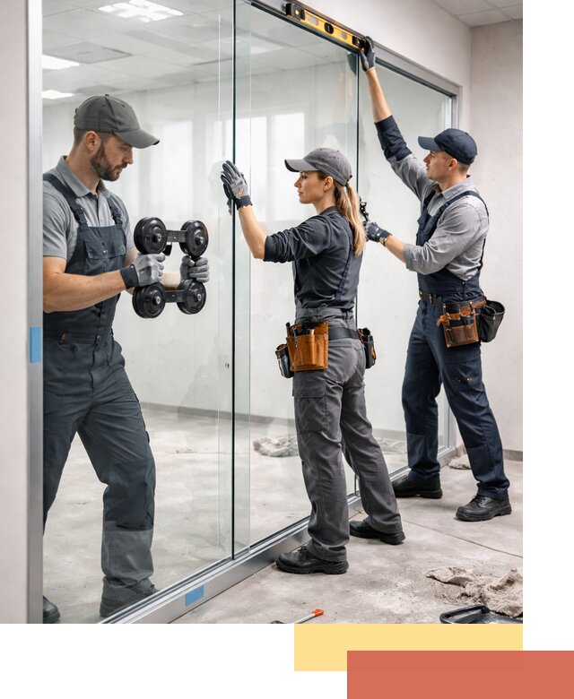 Профессиональный монтаж стеклянных перегородок в Россоши