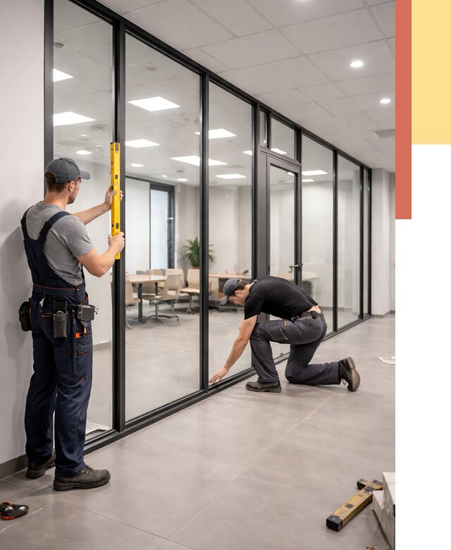 Каркасные стеклянные перегородки в Россоши под ключ от 9539 руб. | ОТДЕЛОЧНИК-Рсс