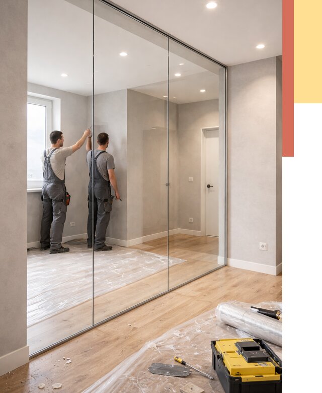 Безрамные стеклянные перегородки в Россоши — монтаж от 9851 руб. | ОТДЕЛОЧНИК-Рсс