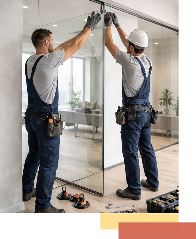 Безрамные стеклянные перегородки под ключ в Россоши