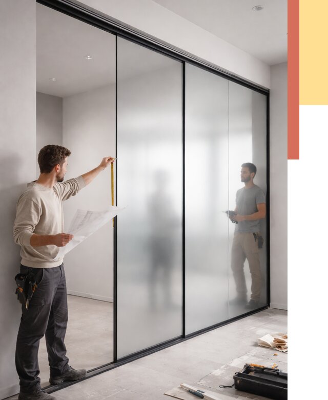 Матовые стеклянные перегородки в Россоши от 8814 руб. — монтаж и установка | ОТДЕЛОЧНИК-Рсс