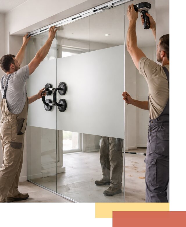 Матовые стеклянные перегородки под ключ в Россоши