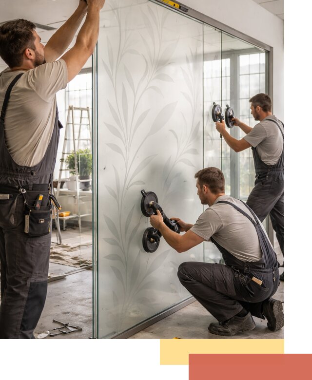 Стеклянные перегородки с рисунком на заказ в Россоши