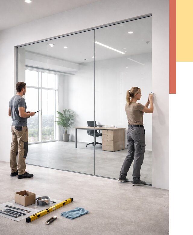 Перегородки из закаленного стекла в Россоши от 9851 руб. под ключ | ОТДЕЛОЧНИК-Рсс