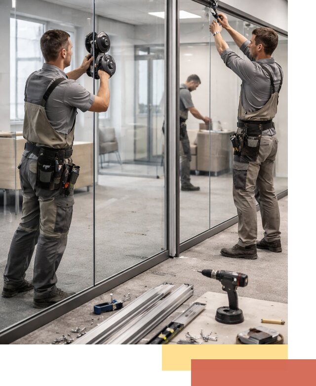 Стеклянные офисные перегородки под ключ в Россоши