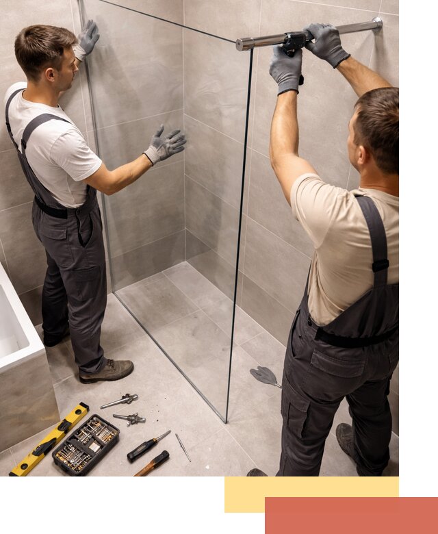 Стеклянные перегородки для душа в Россоши — изготовление и монтаж