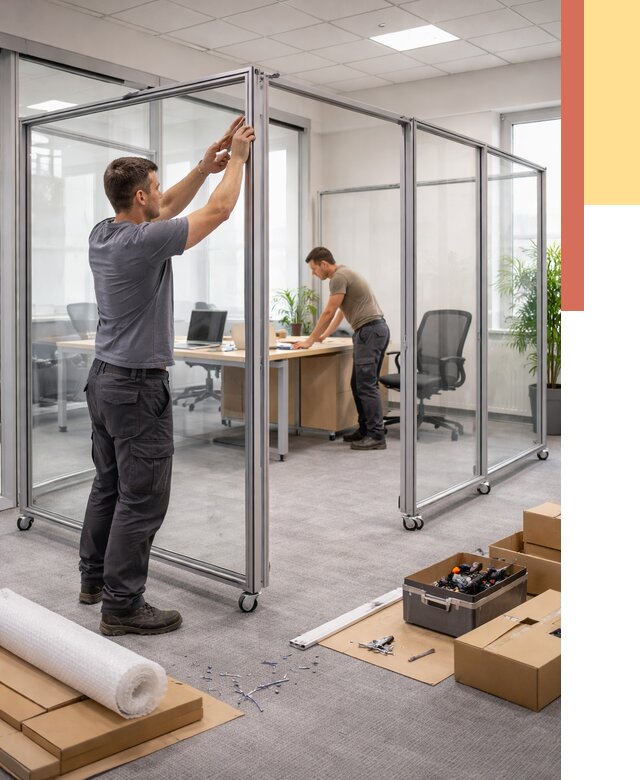 Мобильные офисные перегородки в Россоши от 12961 руб. — установка под ключ | ОТДЕЛОЧНИК-Рсс